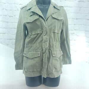 Madewell Women's Army Green Size XS Cotton Utility Buttons Pockets Jacket